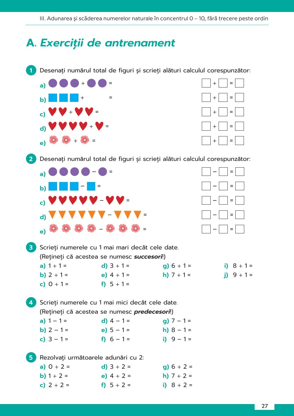 Culegere de matematică Clasa I