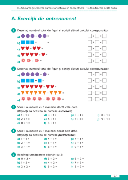 Culegere de matematică Clasa I