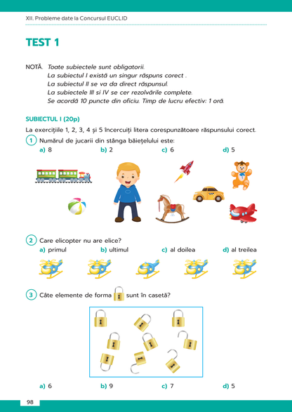 Culegere de matematică. Nivel de bază și excelență ”Euclid”-Clasa I-Cristina-Lavinia Savu